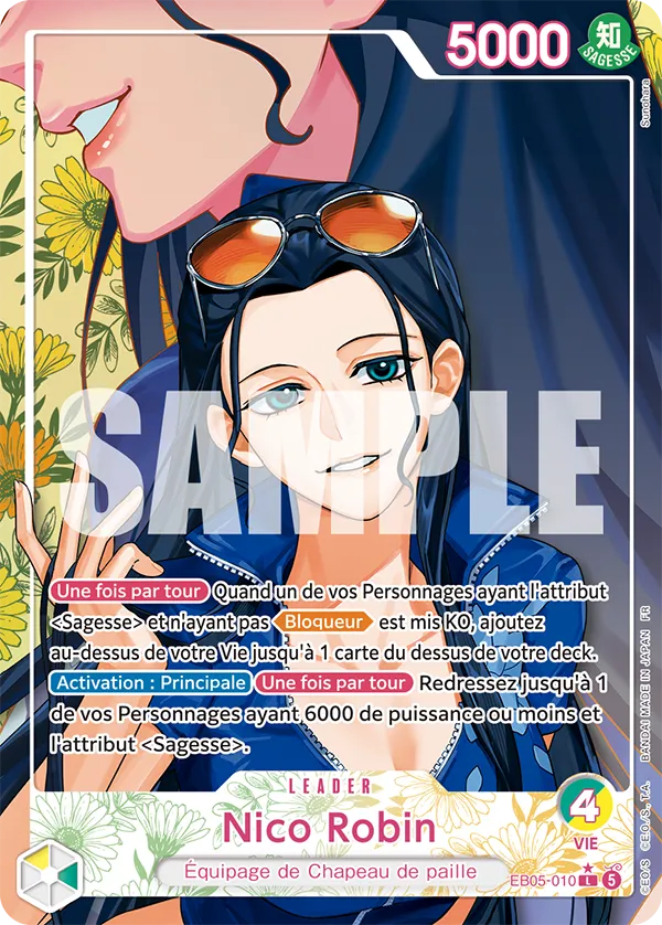 Carte One Piece Nico Robin EB05-010, version Leader, parallèle